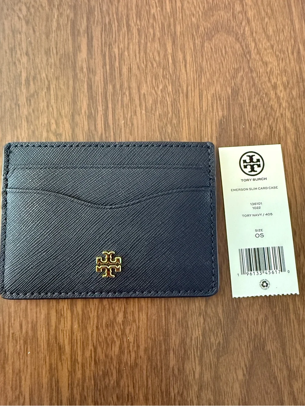 Tory Burch Black Emerson slim card holder